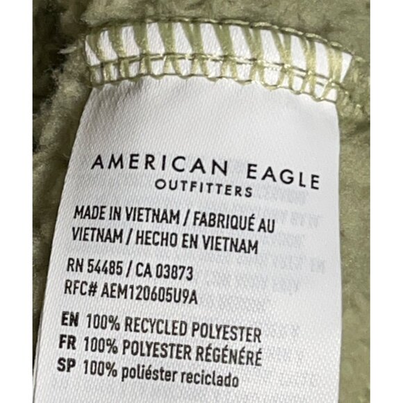 American Eagle Outfitter Jacket Huggable Fleece Green Sherpa Unisex Cozy Women M - Picture 6 of 12